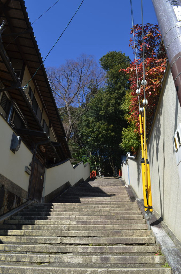 船岡山にある建勲神社は参道が急!