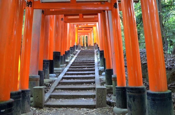 鳥居のトンネルが続く稲荷山