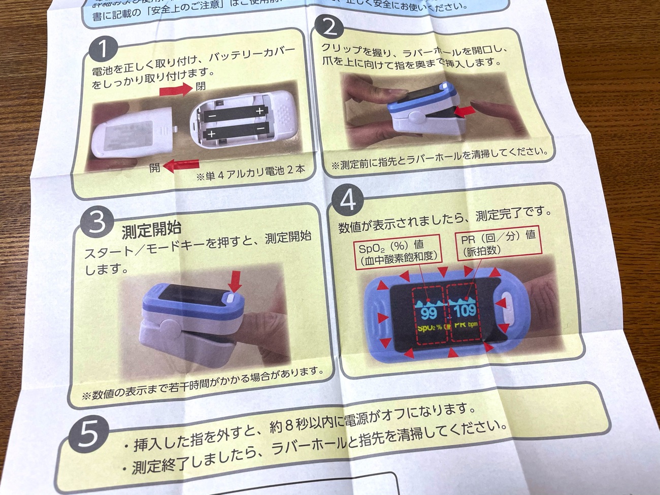 同梱の説明書