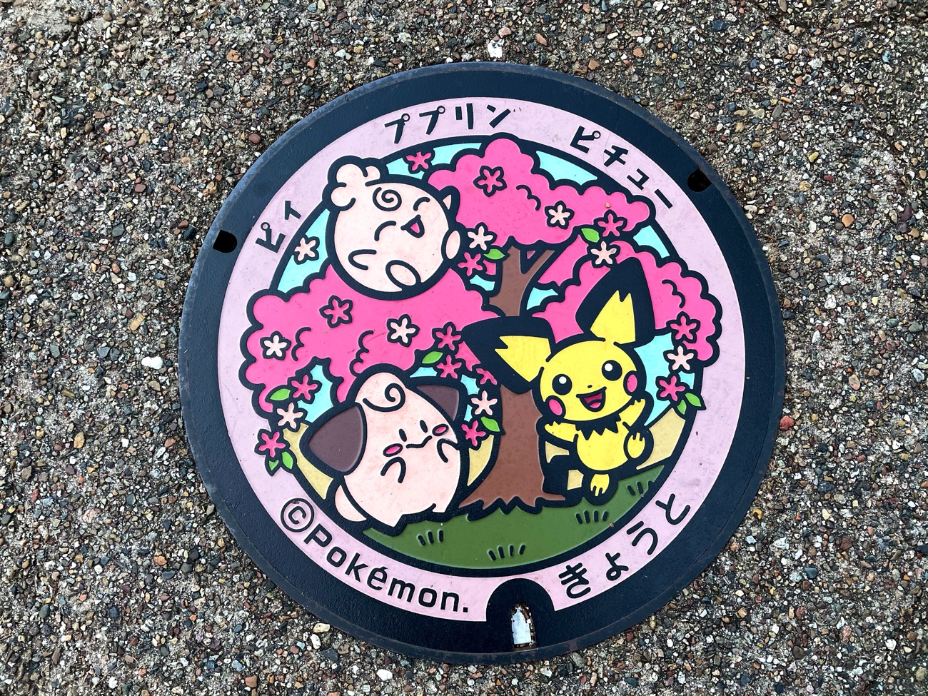 円山公園の「ポケふた」（ピィ・ププリン・ピチュー）