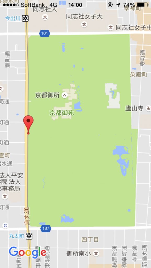赤いポイントが「蛤御門」