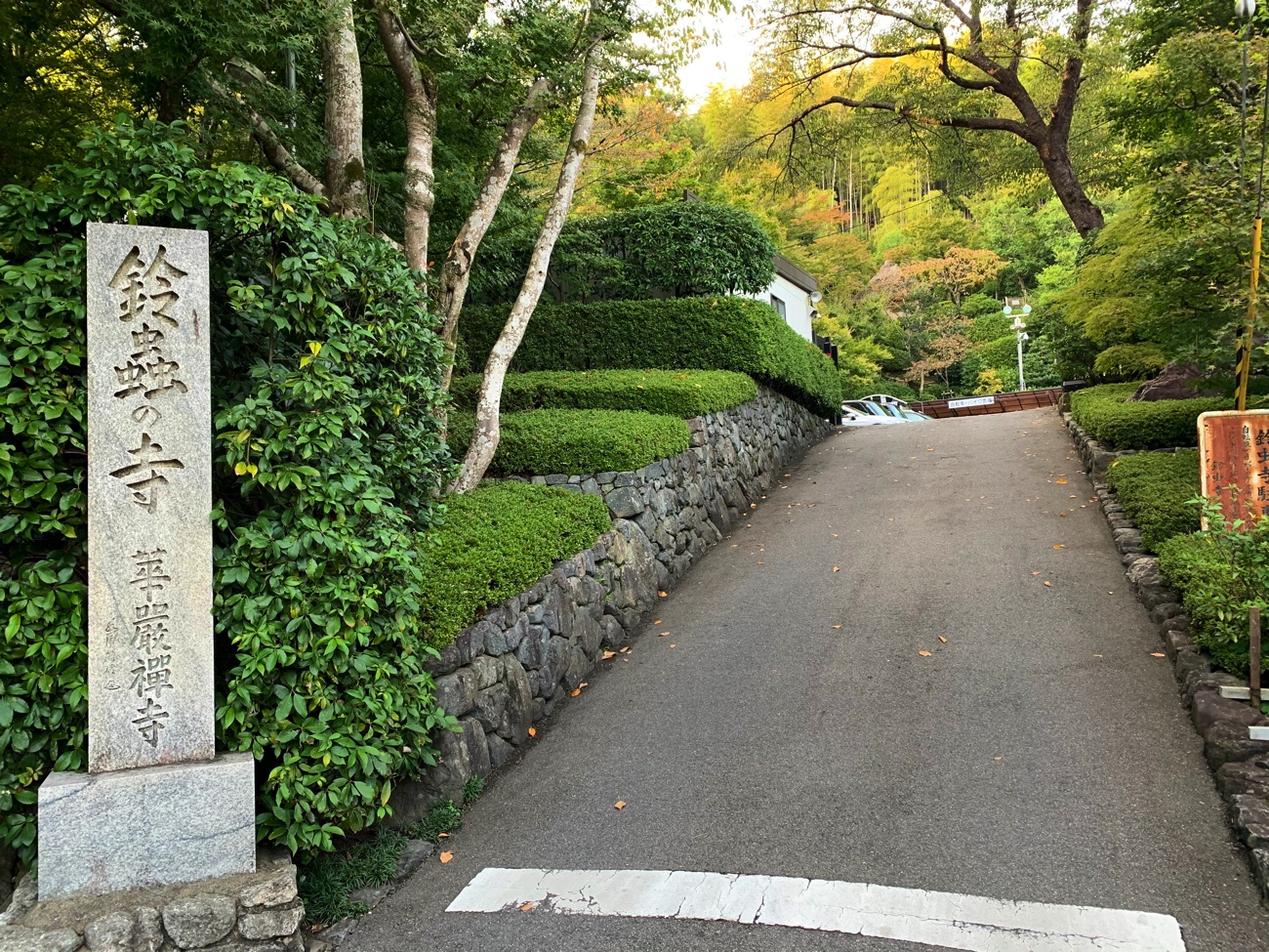 「鈴虫寺」の駐車場