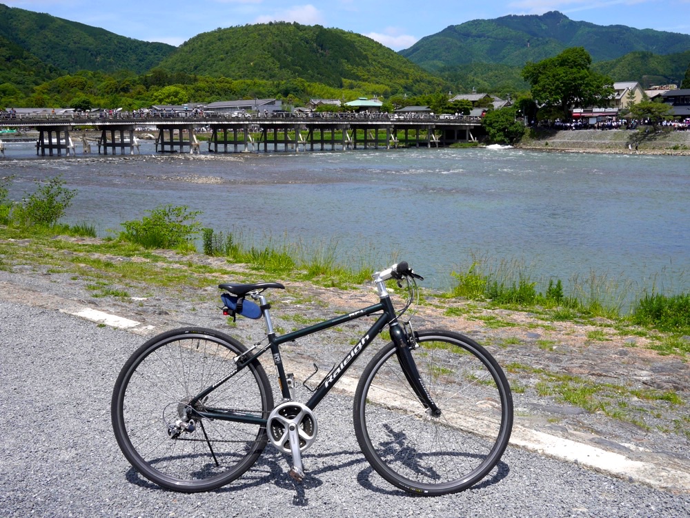 クロスバイクで嵐山・渡月橋へ