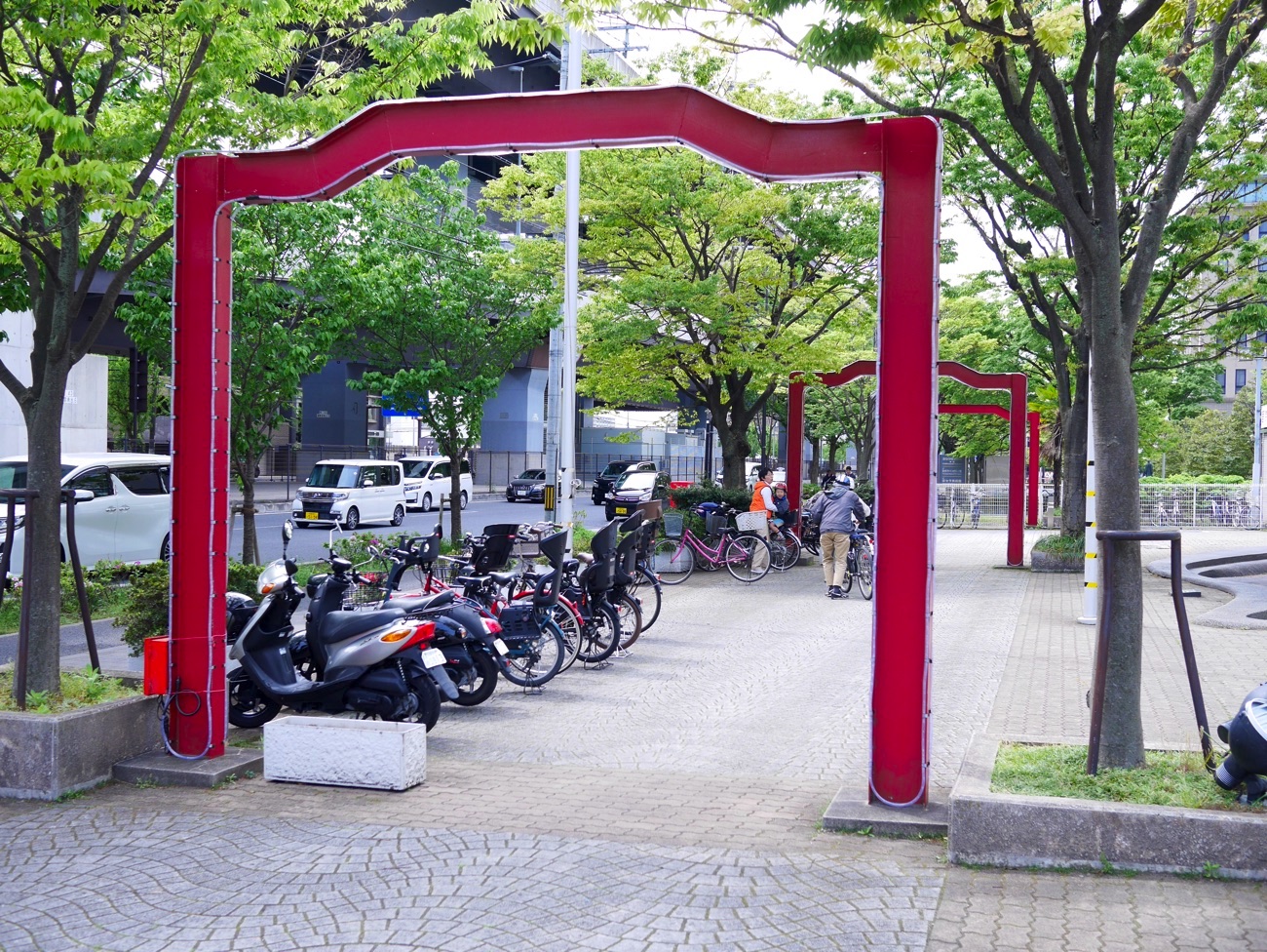 京都パルスプラザの駐輪場